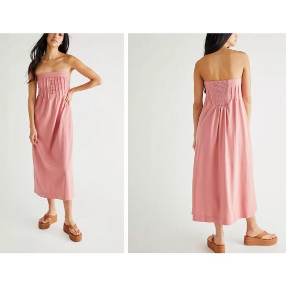 Free People Pink Midi Dress - Picture 1 of 10